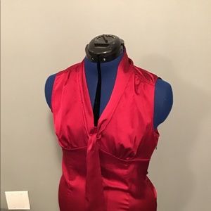 Red tie front shirt